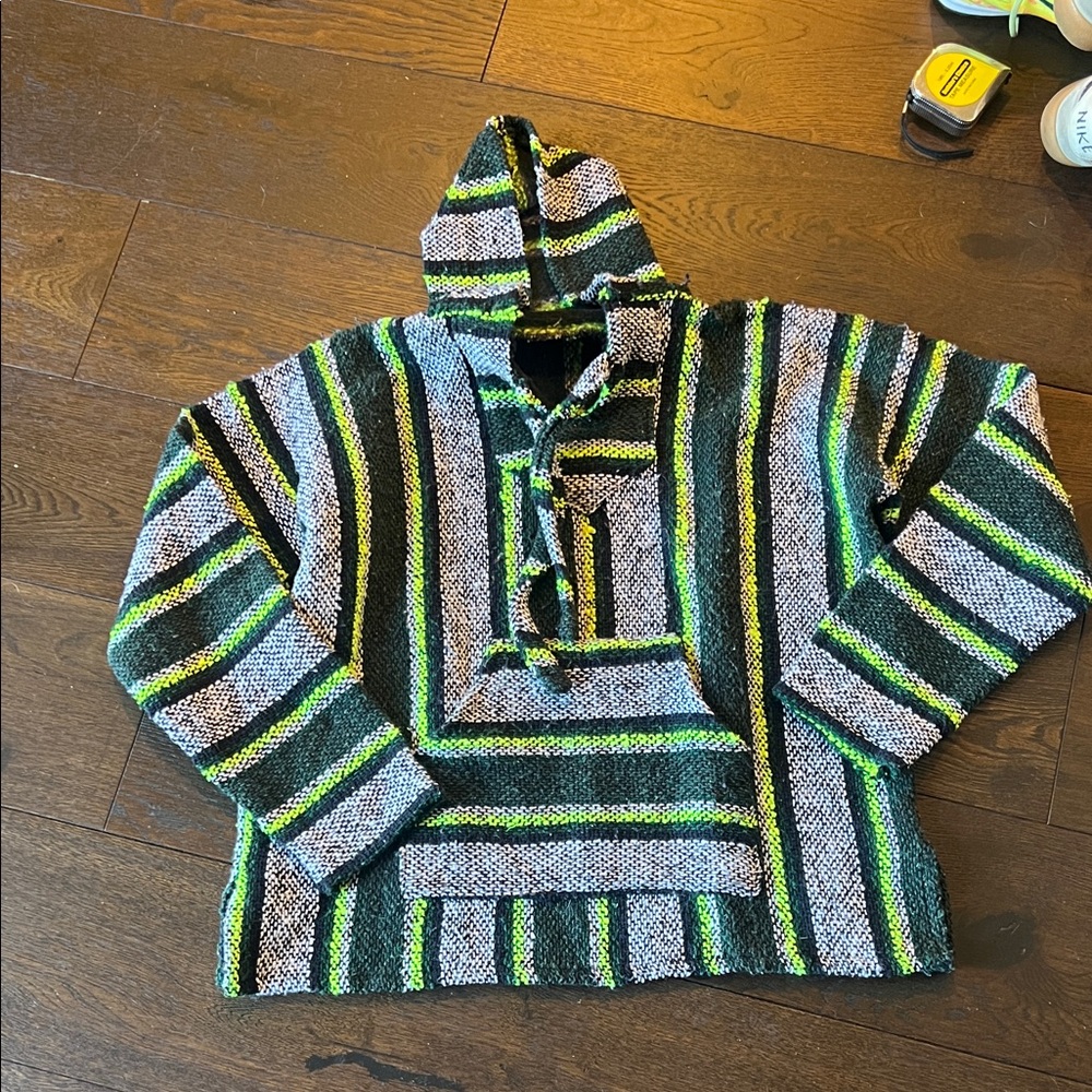 Striped Hooded Boy's Poncho